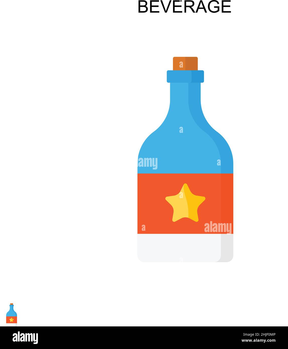 Icono de vector simple de bebidas. Plantilla de diseño de símbolos de ilustración para el elemento de interfaz de usuario móvil web. Ilustración del Vector