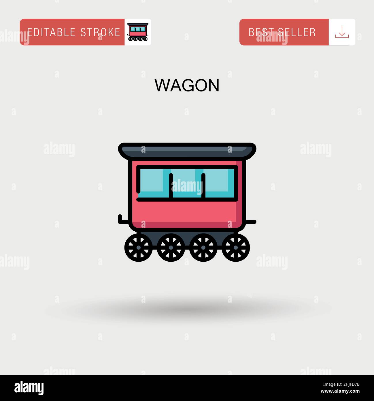 Icono de vector simple de vagón. Ilustración del Vector