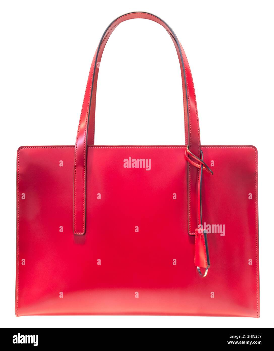 Bolso o cartera de lujo de diseño rojo, aislado sobre un fondo blanco Foto de stock