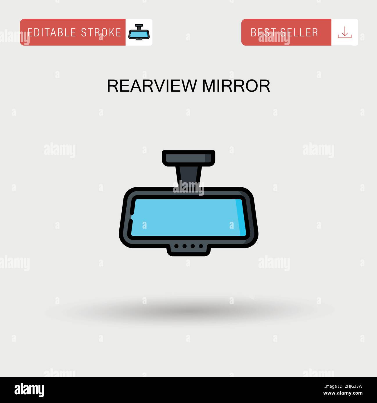 Icono de vector simple de espejo retrovisor. Ilustración del Vector