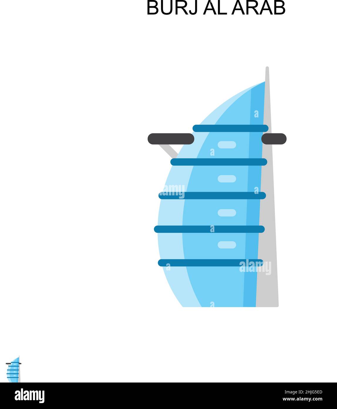 Burj al arab Icono vector simple. Plantilla de diseño de símbolos de ilustración para el elemento de interfaz de usuario móvil web. Ilustración del Vector