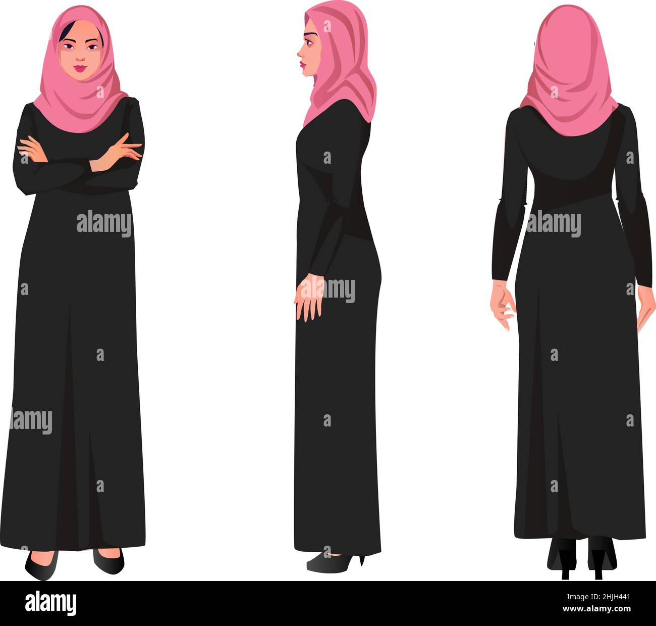 carácter de las mujeres musulmanas árabes Ilustración del Vector