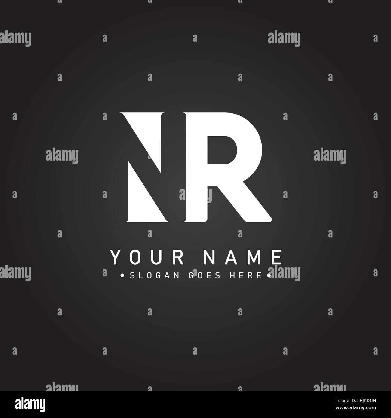 Simple Business Logo for Initial Letter NR - Alphabet Logo - Monograma Vector Logo Template for Business Name Initials Ilustración del Vector