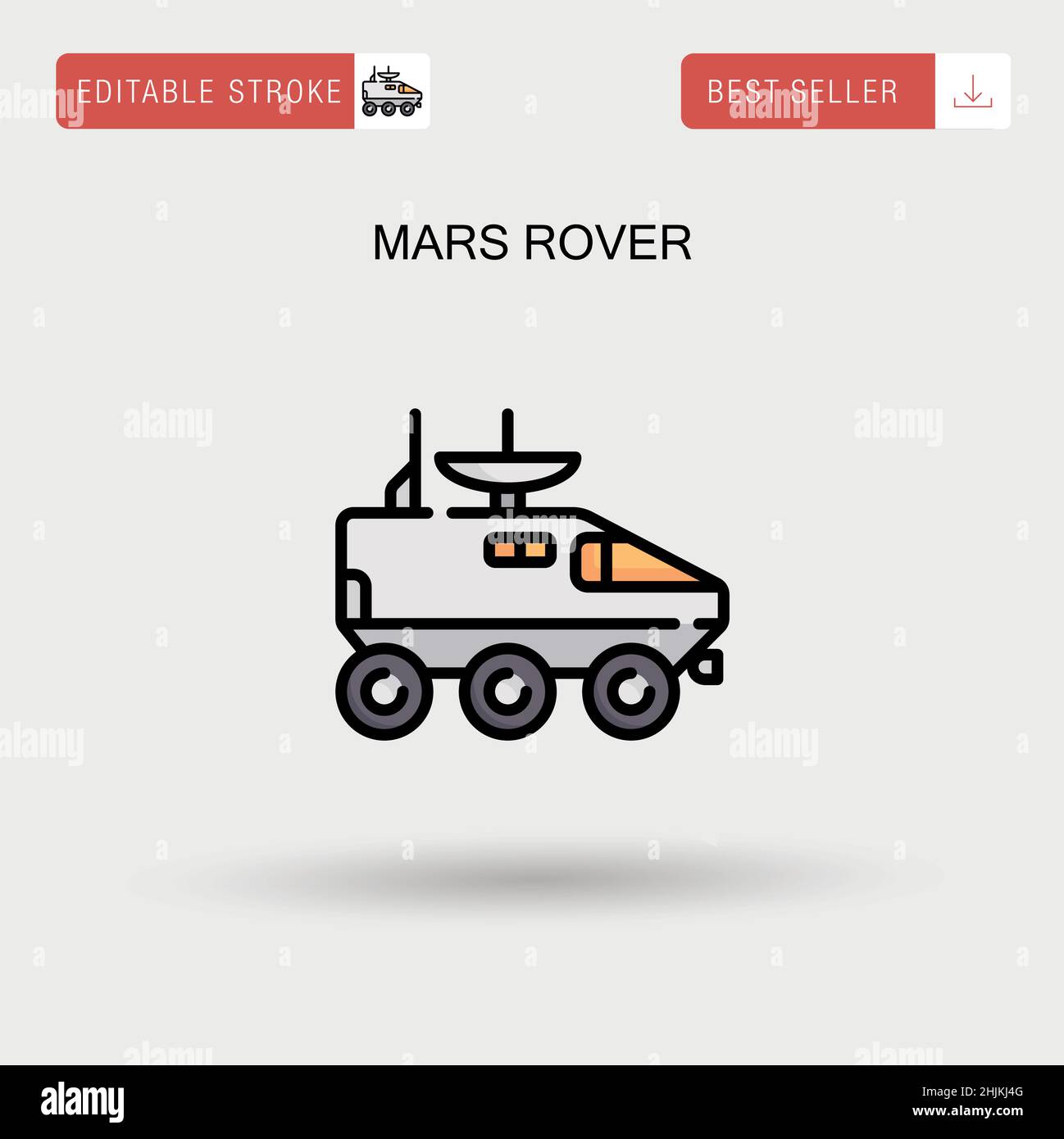 Icono de vector sencillo de mars rover. Ilustración del Vector