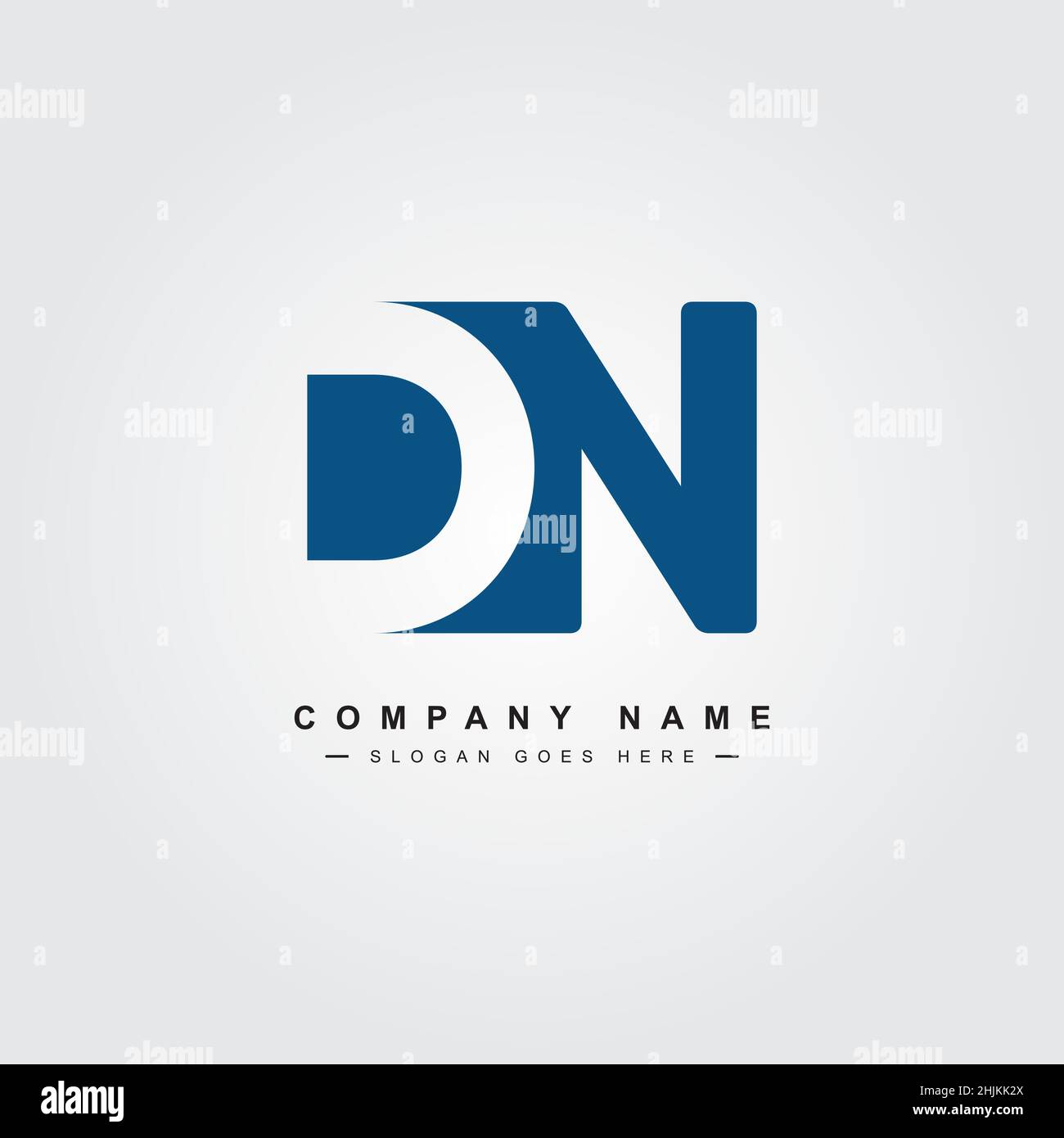 Logotipo de minimal Business para el alfabeto DN letra inicial D y N