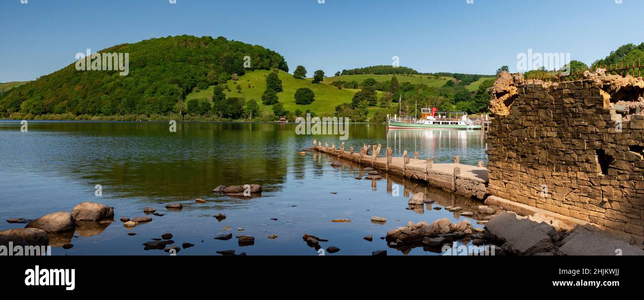 Vaporera Ullswater. Parque nacional del distrito de los lagos Cumbria Reino Unido Foto de stock
