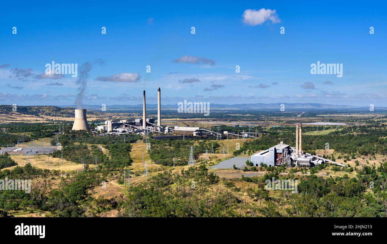 Aérea de la central eléctrica de carbón Biloela Queensland Australia Foto de stock