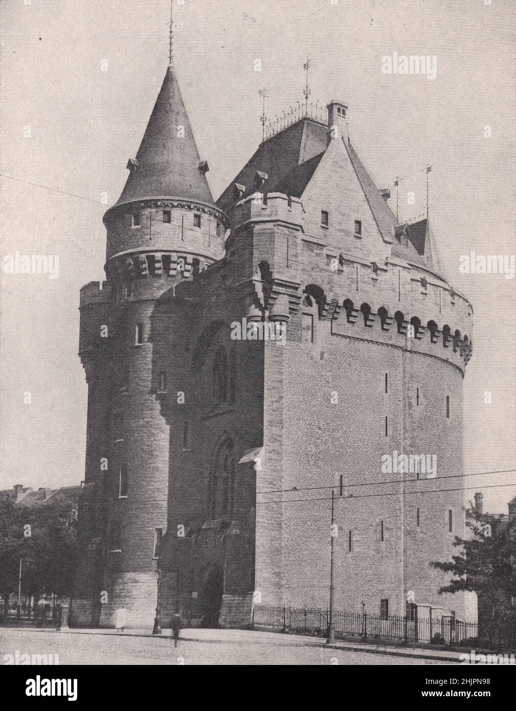 Porte de hal, último remanente de las murallas de la ciudad. Bélgica. Bruselas (1923) Foto de stock