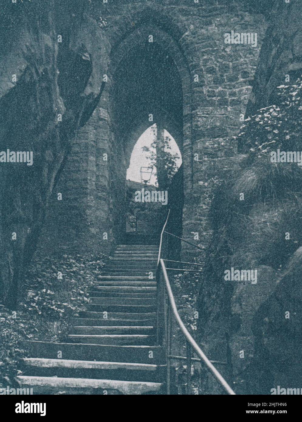 El Stairway, el castillo de Dumbarton. Dumbartonshire (1913) Foto de stock