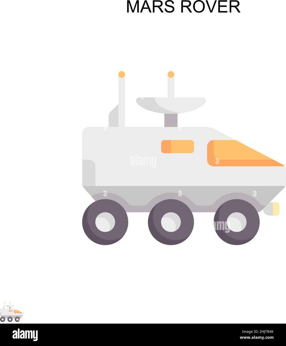 Icono de vector sencillo de mars rover. Plantilla de diseño de símbolos de ilustración para el elemento de interfaz de usuario móvil web. Ilustración del Vector