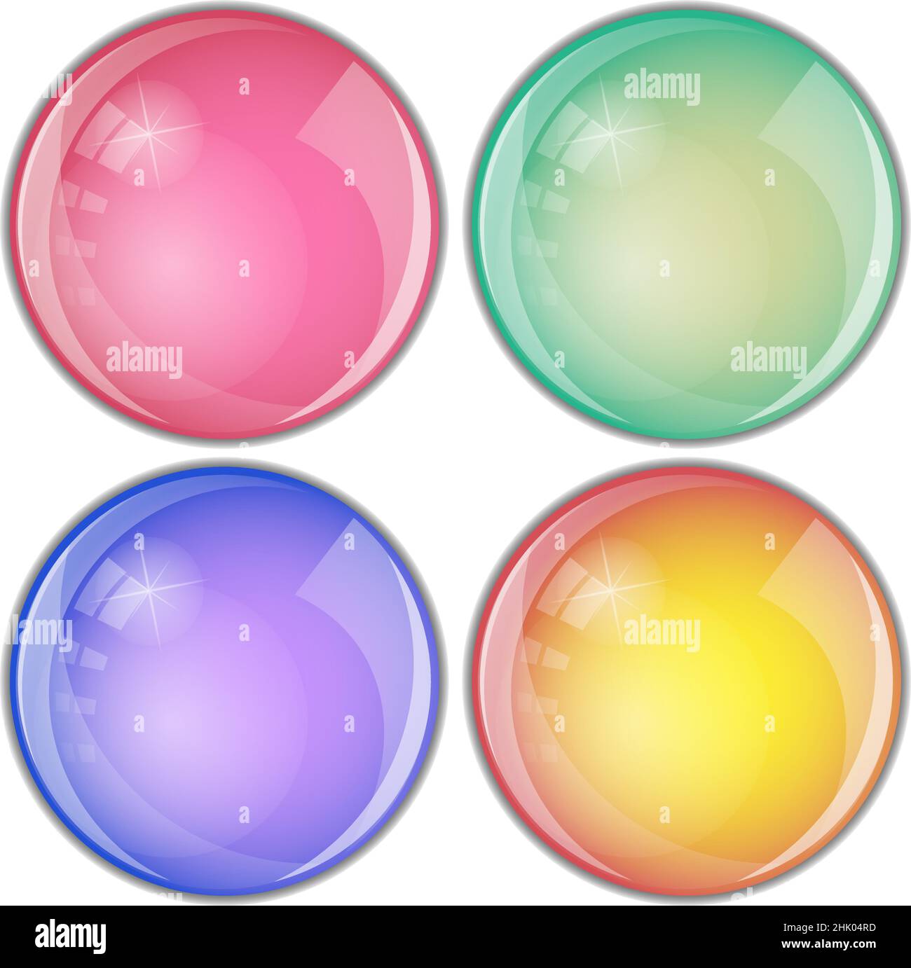 conjunto de botones tridimensionales brillantes y brillantes de color, ilustración vectorial Ilustración del Vector