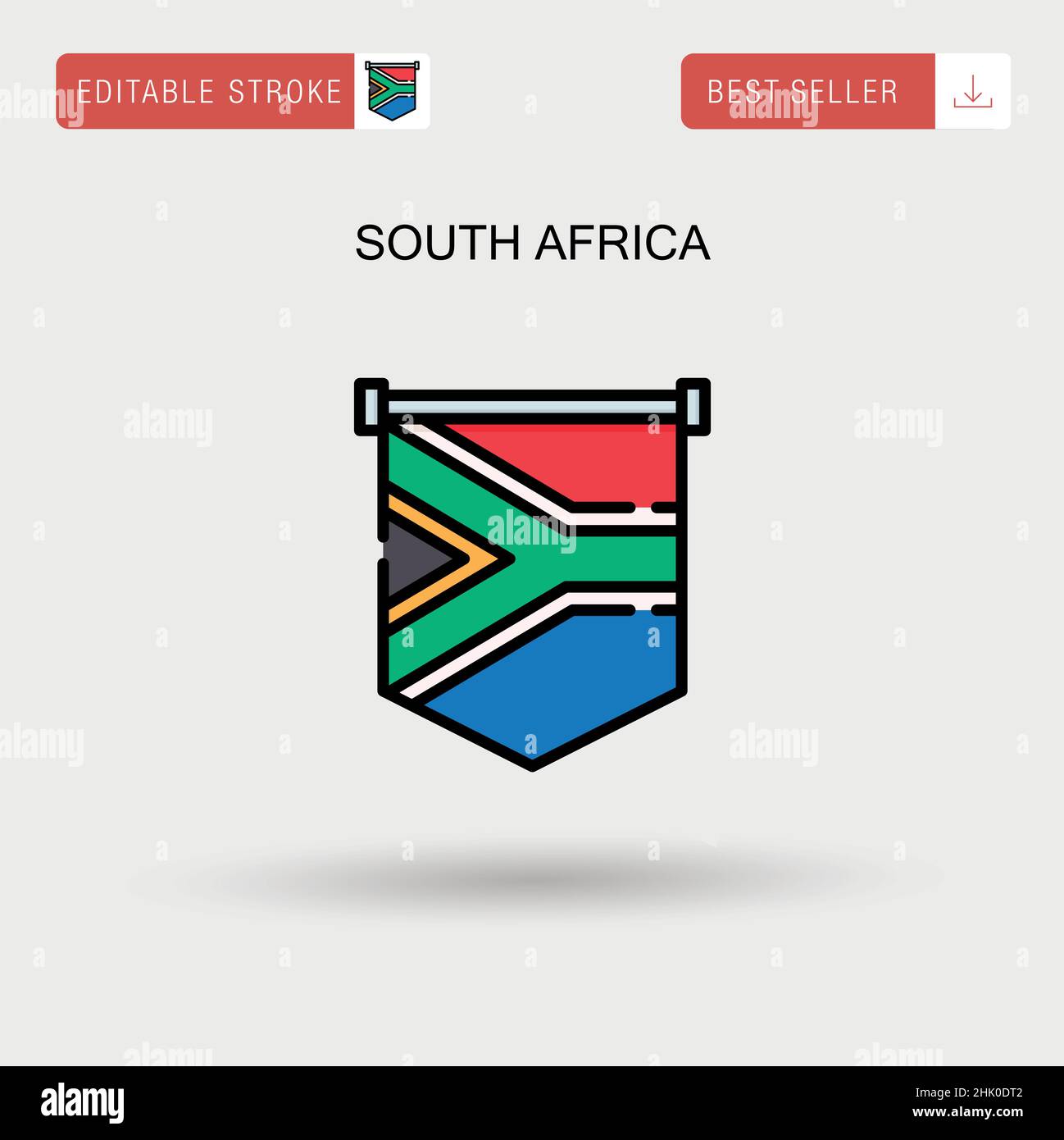 Sudáfrica Icono vector simple. Ilustración del Vector