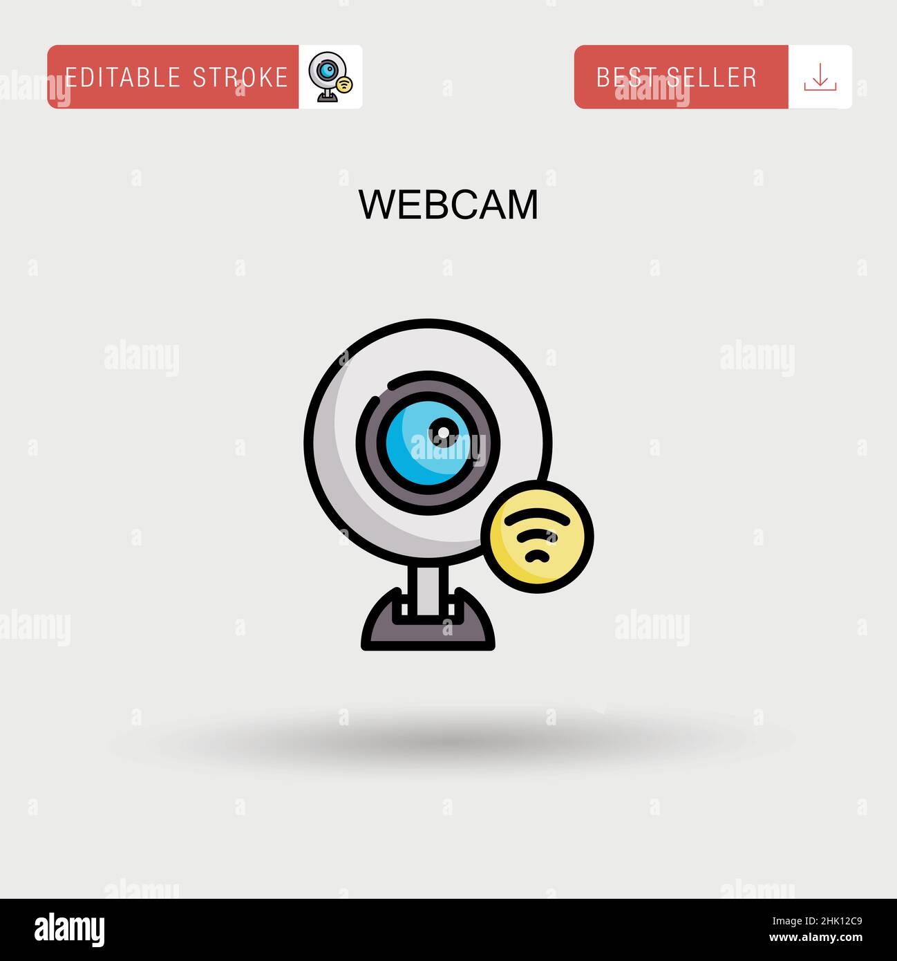 Icono de vector simple de la webcam. Ilustración del Vector