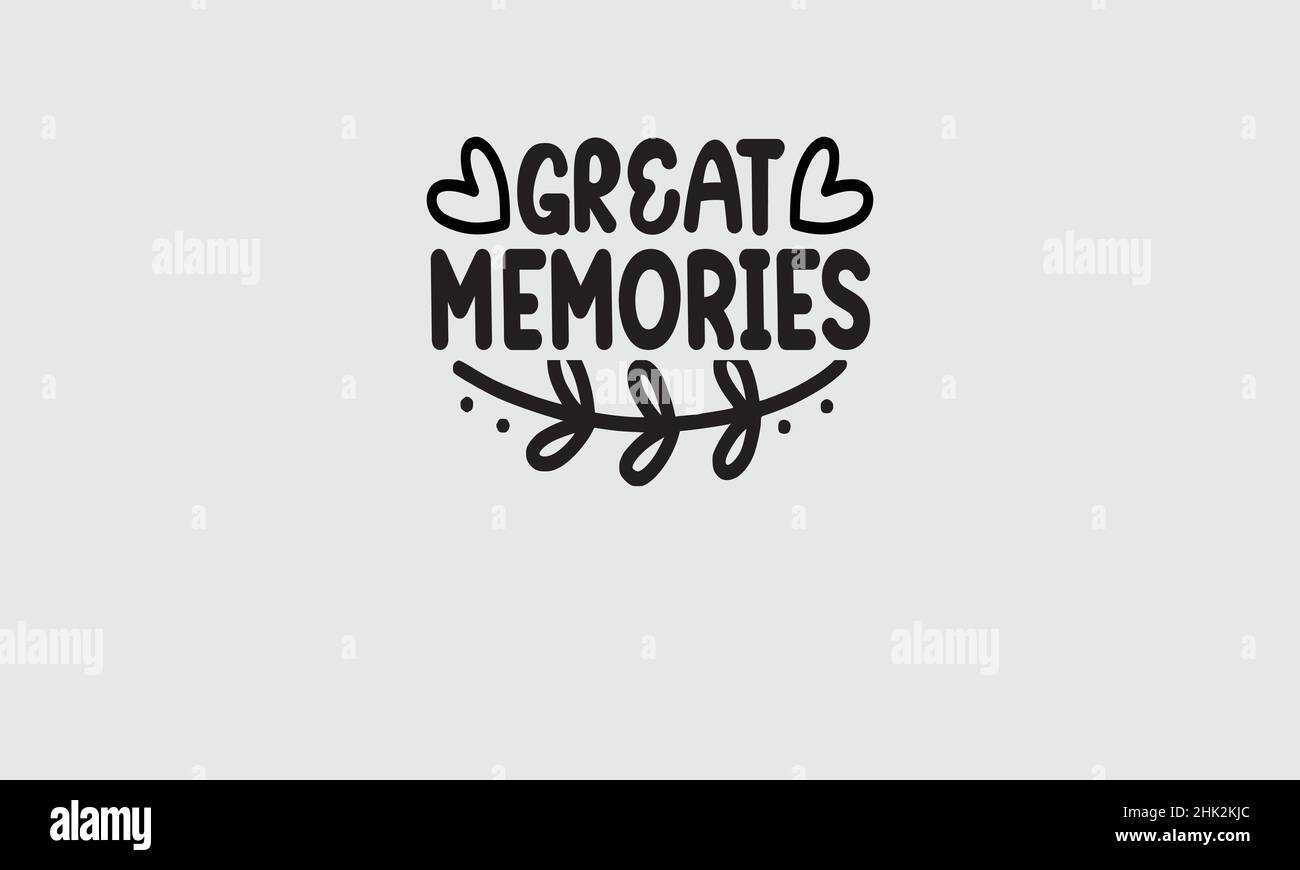 grandes recuerdos amor camiseta monograma texto vector plantilla Ilustración del Vector