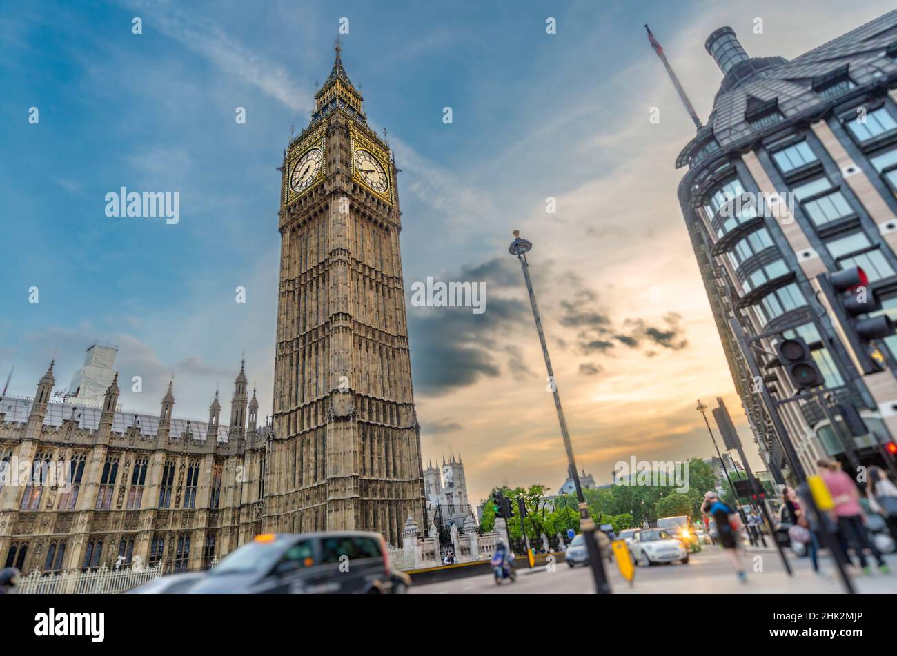 Big Ben Palace de Westminster, sede del Parlamento Británico, Casas del Parlamento Foto de stock