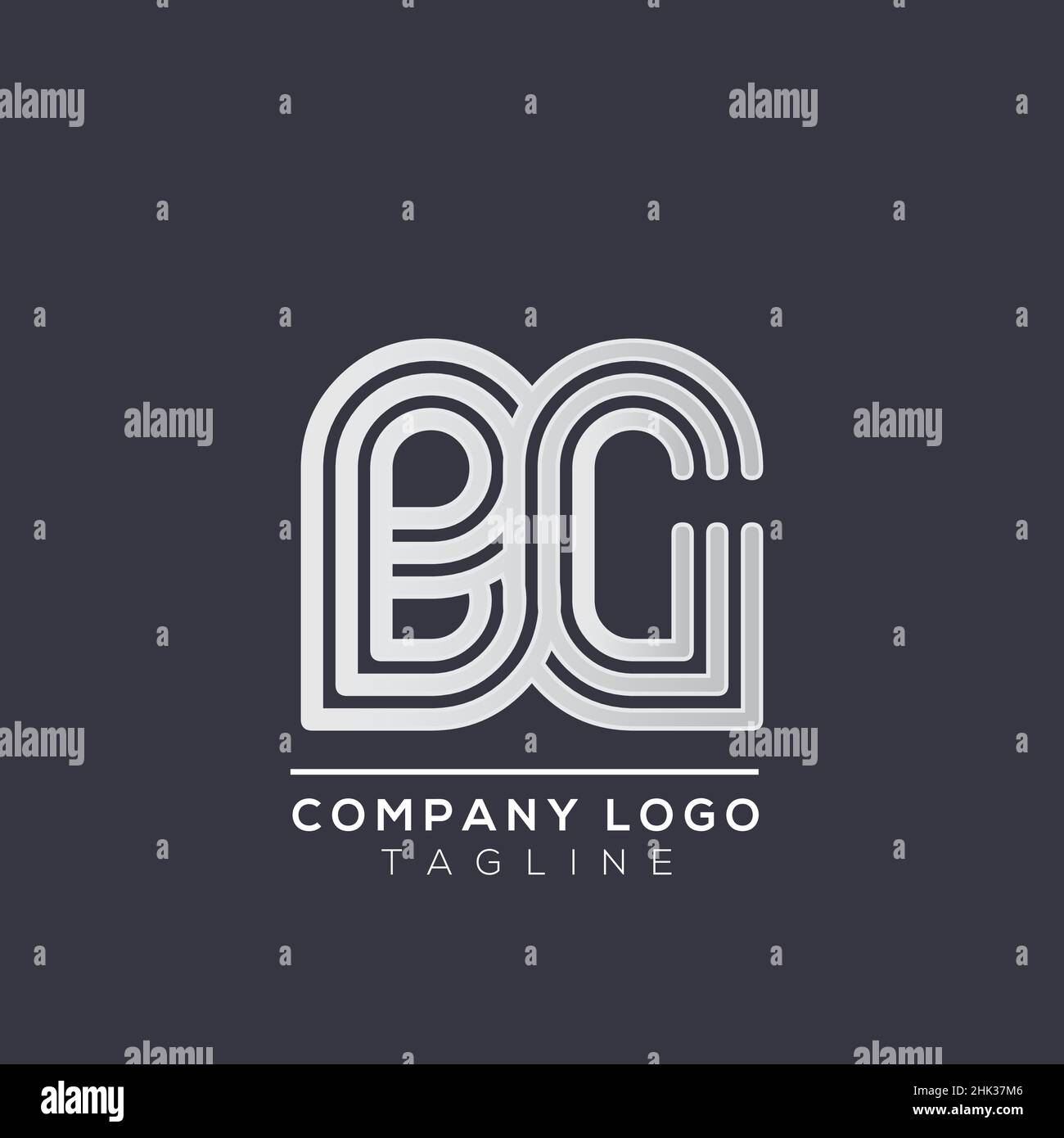 Letra BG alfabeto Símbolo del logotipo. Moderno diseño de logotipo vectorial para el negocio y la identidad de la empresa. Ilustración del Vector