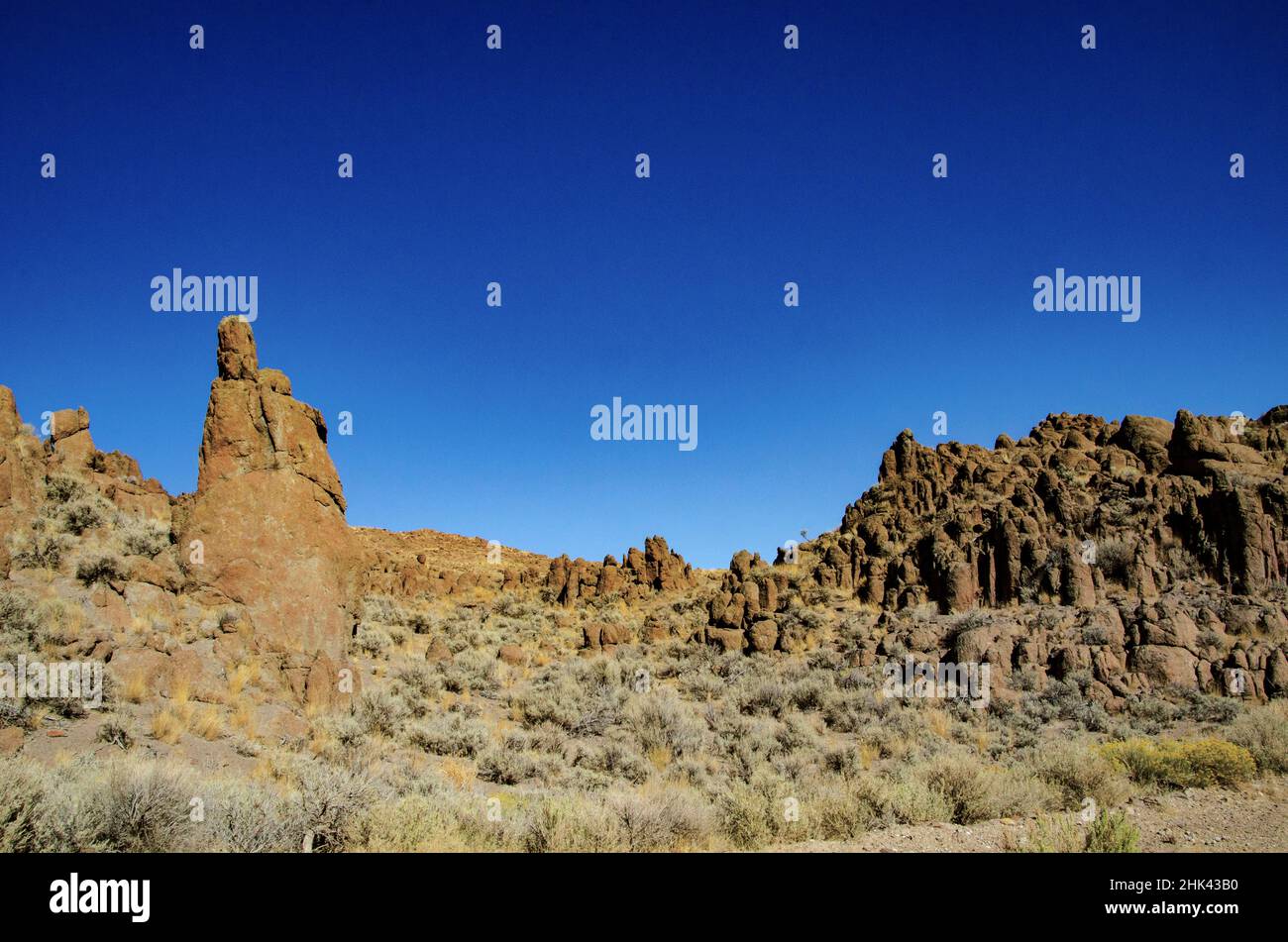 EE.UU., Nevada, Desierto de Black Rock, agregado de roca volcánica, Montañas Calico Foto de stock