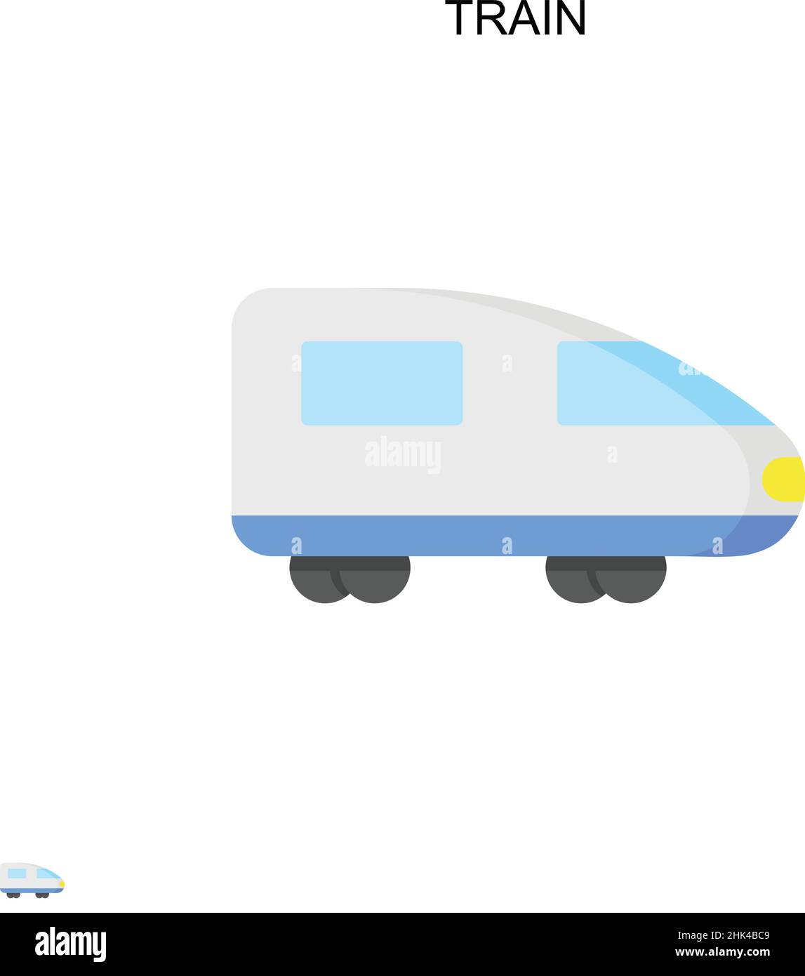 Icono de vector sencillo de tren. Plantilla de diseño de símbolos de ilustración para el elemento de interfaz de usuario móvil web. Ilustración del Vector