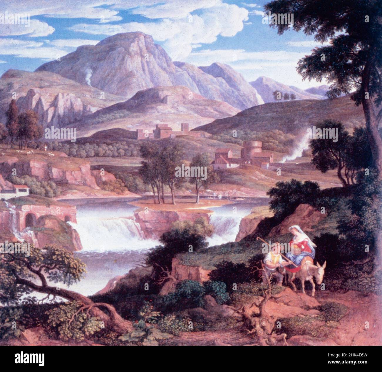 Cascada cerca de Subiaco, pintura del artista austriaco Joseph Anton Koch, 1813 Foto de stock