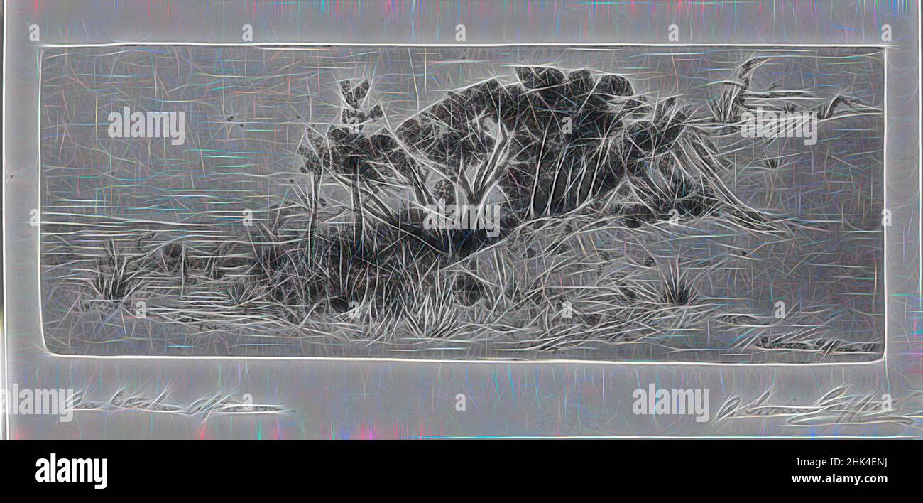 Inspirado en una tarde de octubre, Robert Swain Gifford, norteamericano, 1840-1905, grabado en beige, Papel ligeramente texturizado, de tamaño medio, 1881, Hoja: 12 3/8 x 19 3/16 pulg., 31,5 x 48,8 cm, Reimaginado por Artotop. Arte clásico reinventado con un toque moderno. Diseño de brillo cálido y alegre y luminosidad e radiación de rayos de luz. Fotografía inspirada en el surrealismo y el futurismo, que abarca la energía dinámica de la tecnología moderna, el movimiento, la velocidad y la revolución de la cultura Foto de stock
