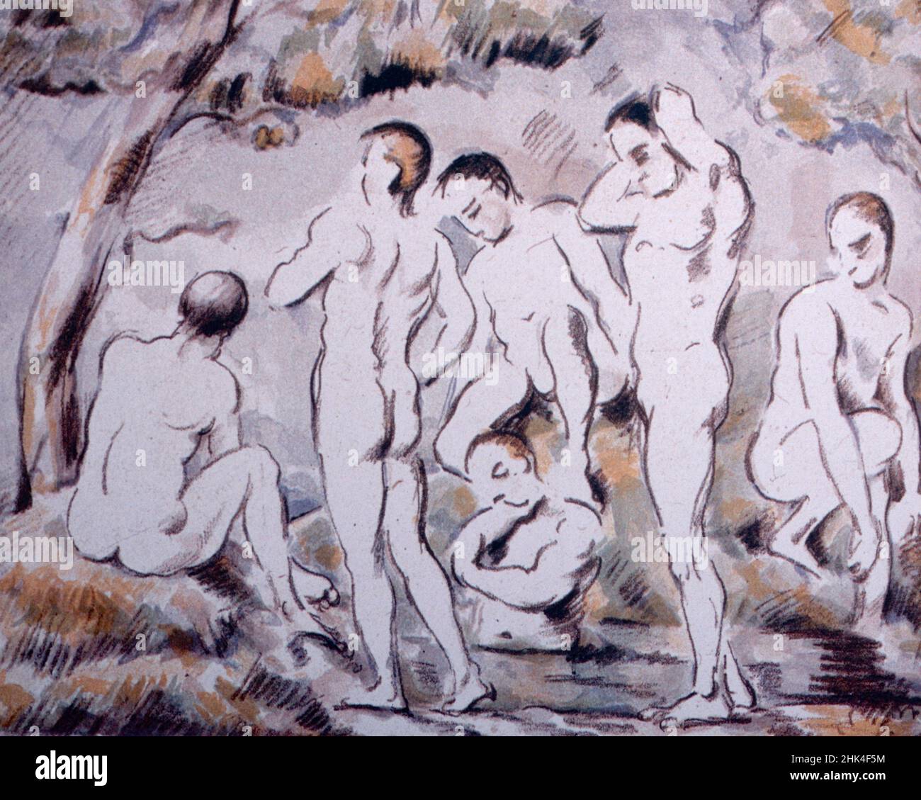 The Bathers, pintura del artista francés Paul Cezanne, 1897 Foto de stock