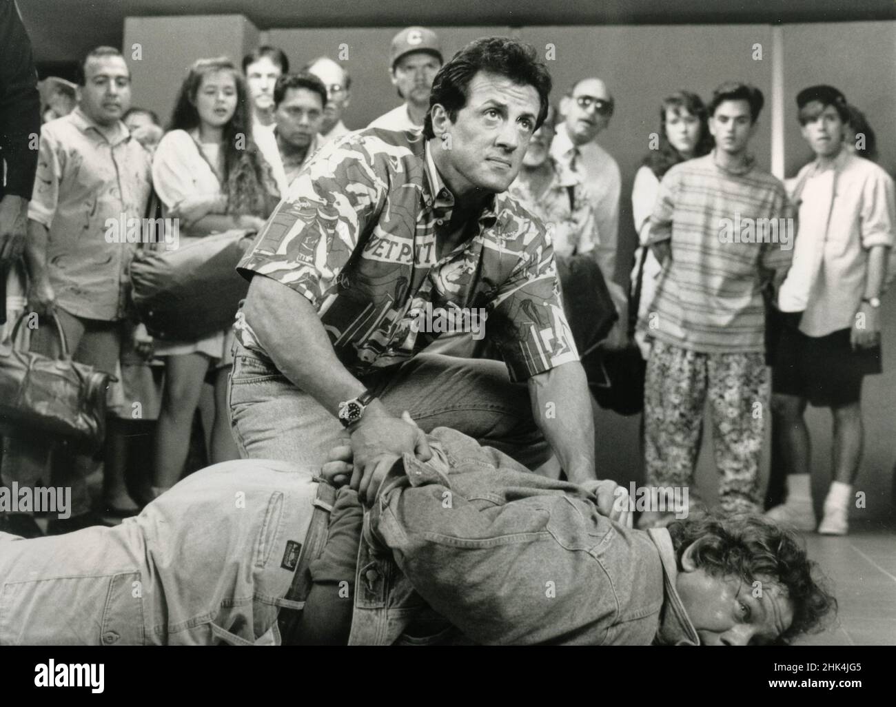 El actor americano Sylvester Stallone en la película Stop! O mi mamá Shoot, EE.UU. 1992 Foto de stock