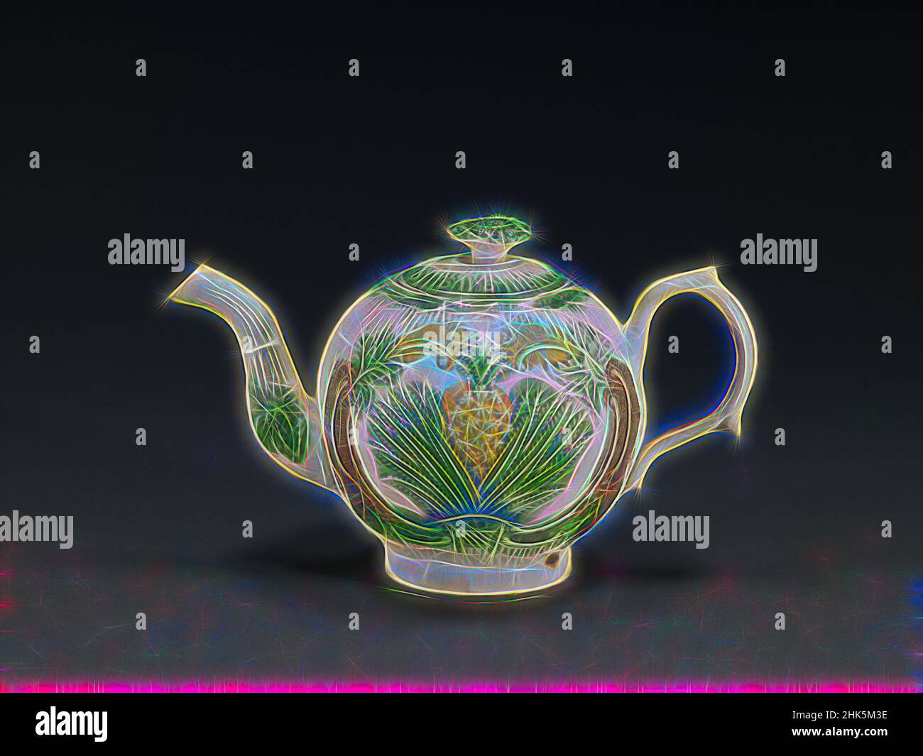 Inspirado por Teapot, Inglés, c.1765, barro vidriado, hecho en