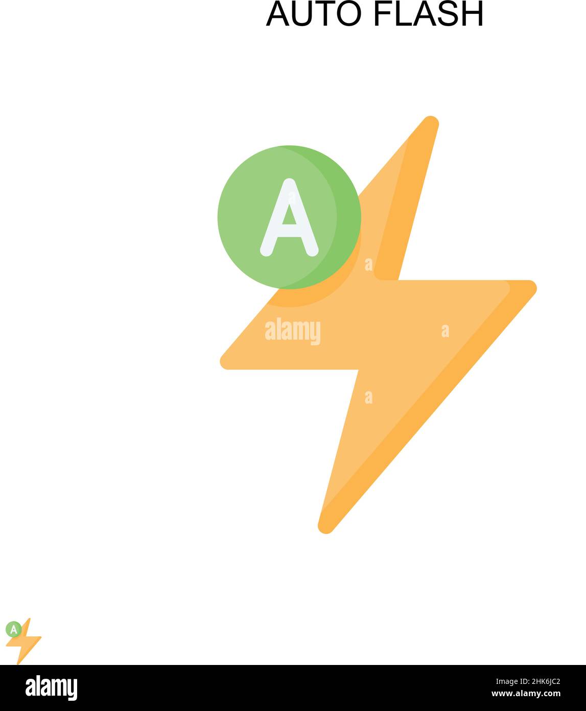 Icono de vector simple de flash automático. Plantilla de diseño de