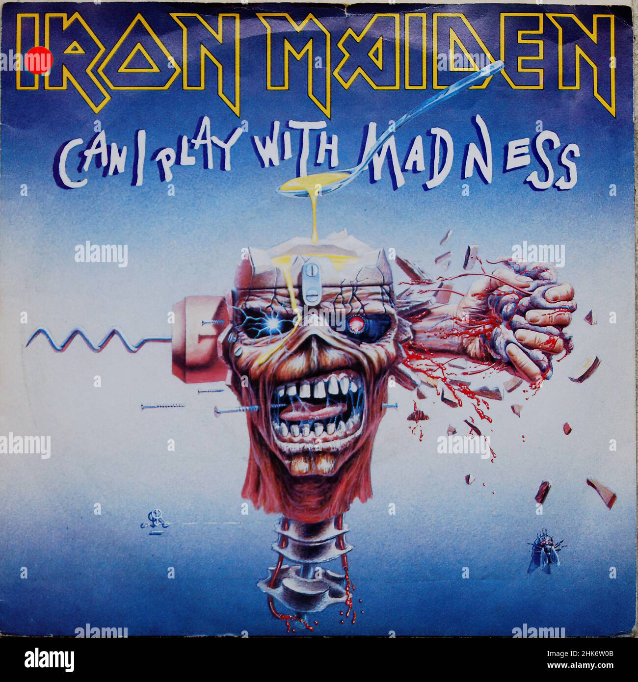 Vintage vinilo discográfico - Iron Maiden - Can I Play with Madness (1988)  00001 Fotografía de stock - Alamy