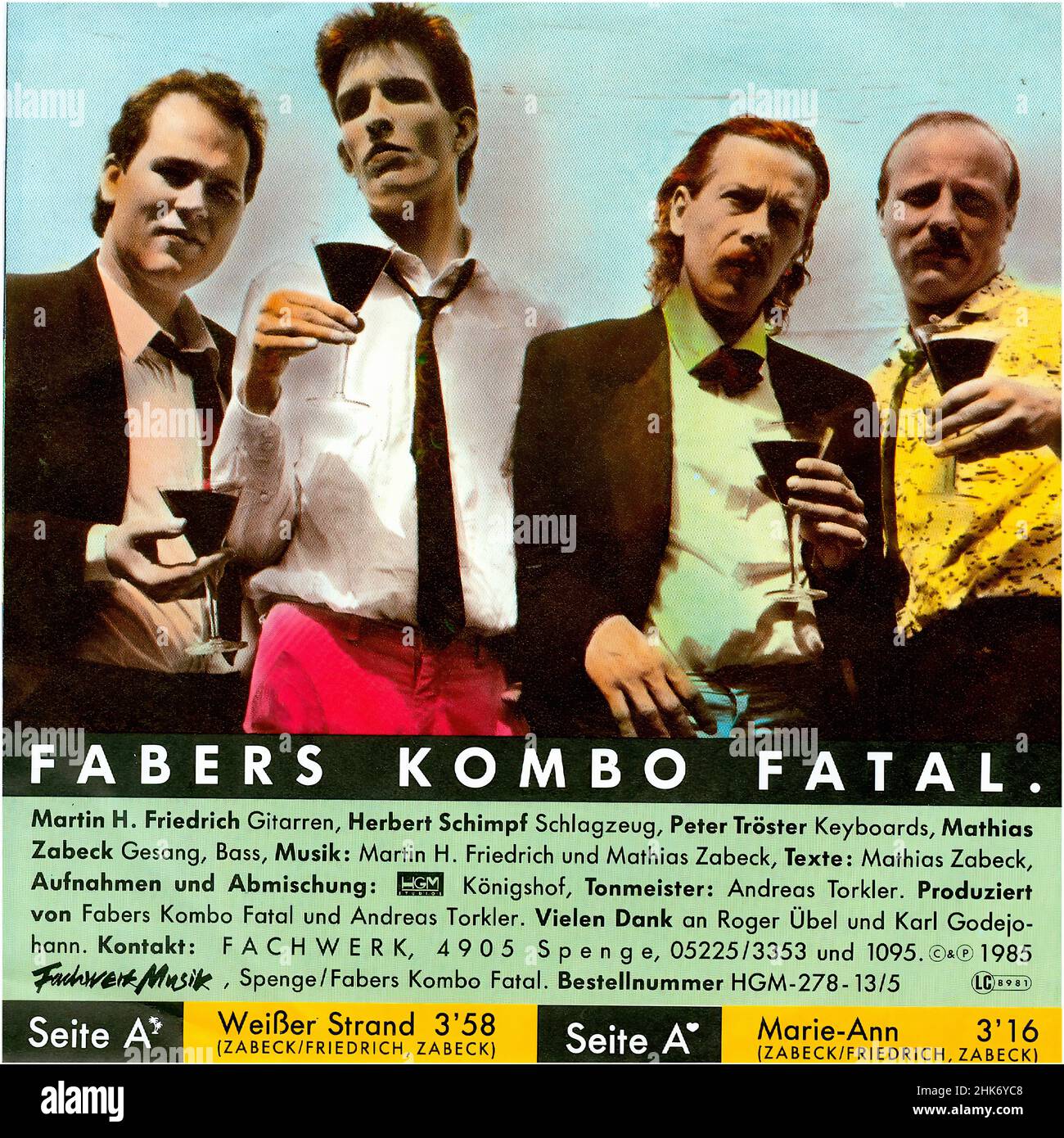 Vinyl cover - Fabers Kombo Fatal - Weißer Strand - D - 1985 h 01 Foto de stock