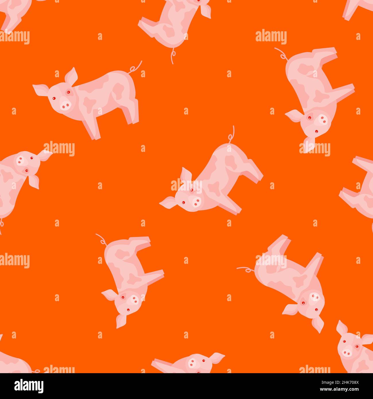 Patrón de cerdo sin costuras. Animales domésticos sobre fondo colorido.  Ilustración vectorial para impresiones textiles, telas, banners, fondos y  fondos de pantalla Imagen Vector de stock - Alamy