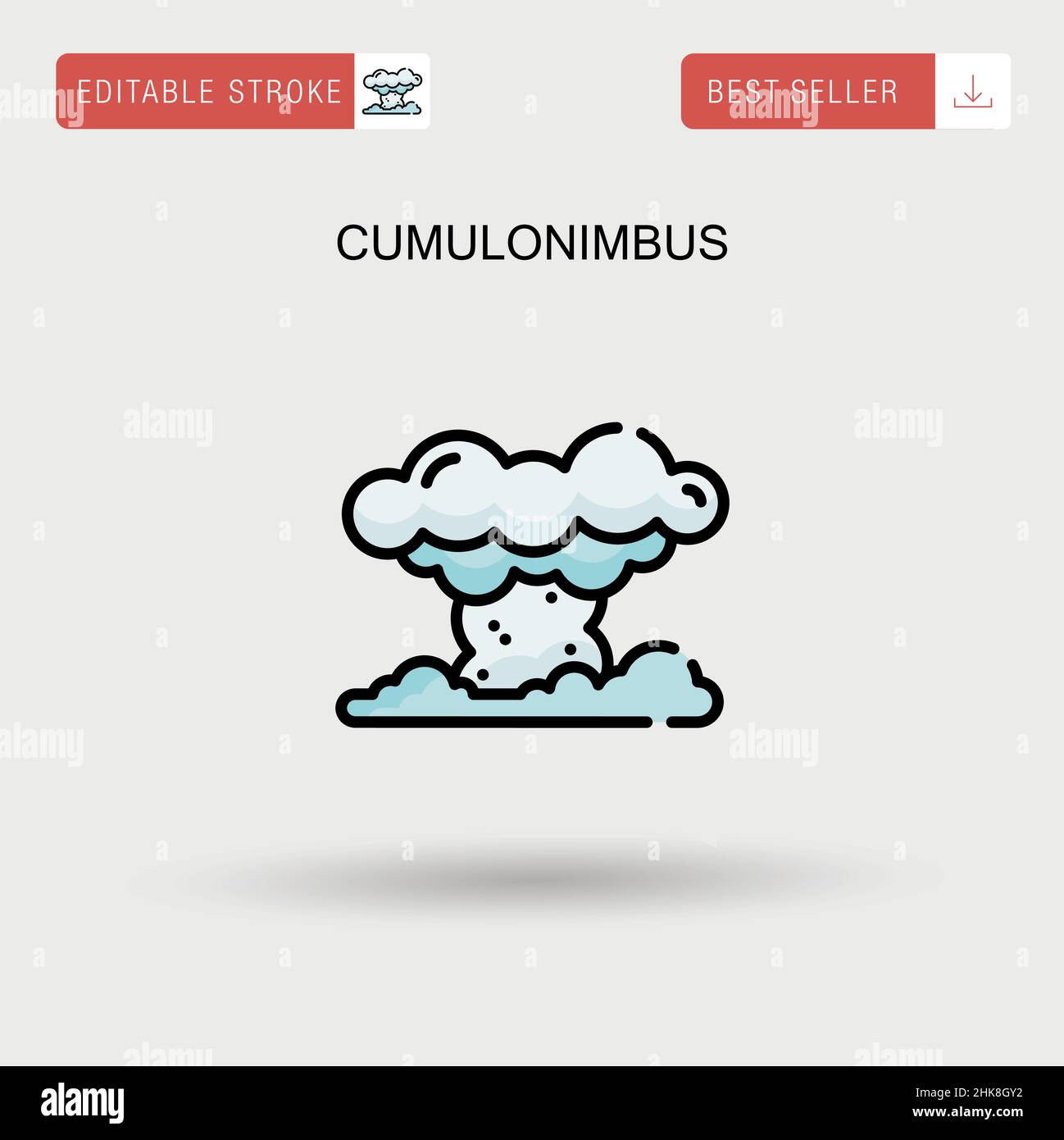 Icono de vector simple cumulonimbus. Ilustración del Vector