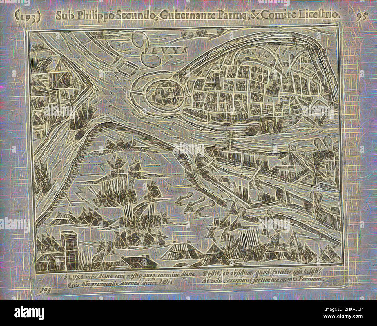 Inspirado por Siege de Sluis por Parma, 1587, Siege y captura de Sluis por  el ejército de Parma, 5 de agosto de 1587. Vista de la ciudad con las  posiciones militares del
