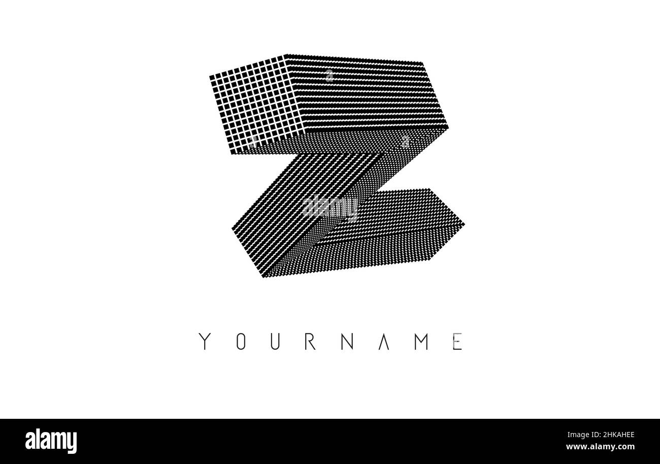 Logotipo de la letra Z con forma geométrica de 3D. Ilustración vectorial con concepto de lujo para arquitectura, corporativo, de negocios o urbanismo de la ciudad Real Estate Ilustración del Vector