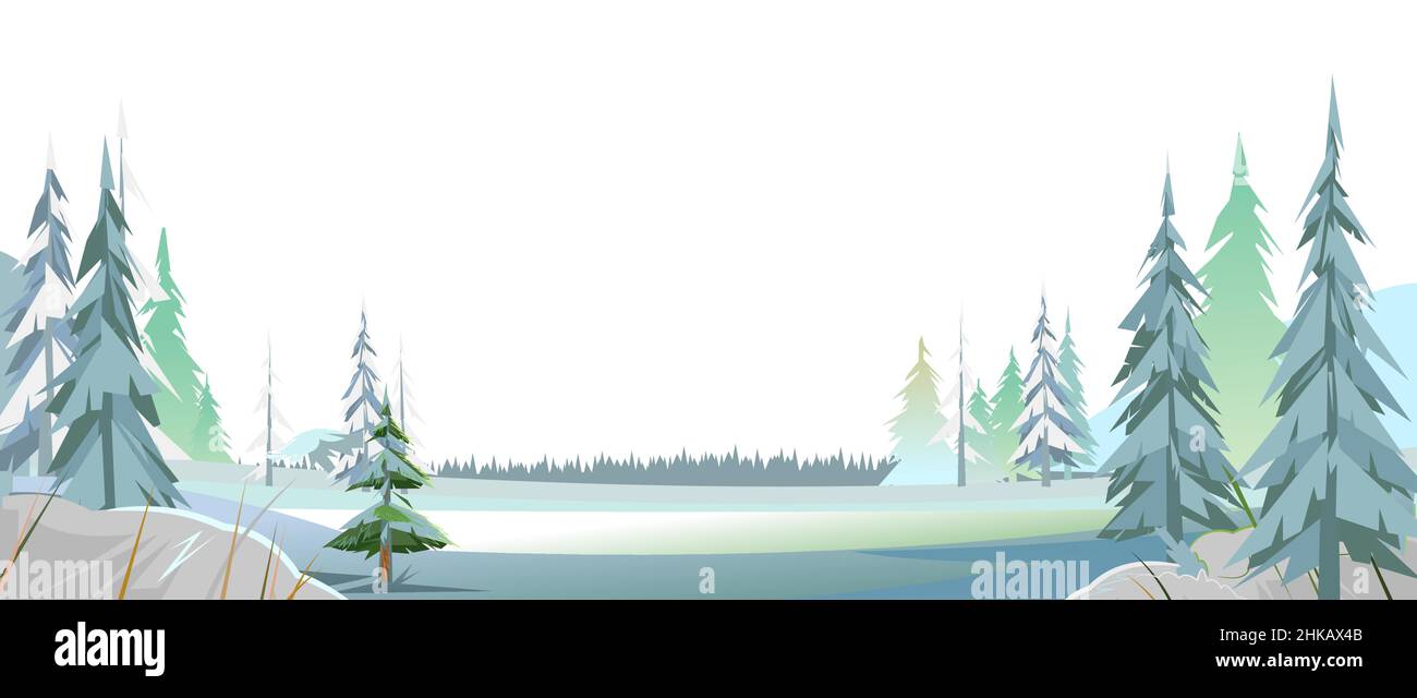 Bosque nevado cartoon Imágenes vectoriales de stock - Alamy
