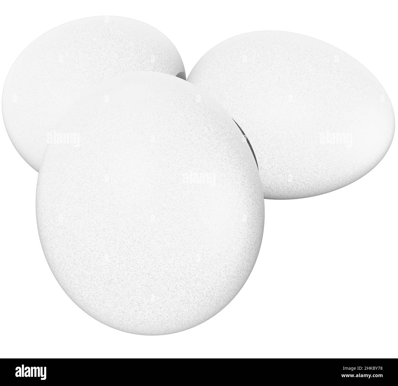Huevos aislados - 3D renderizado Foto de stock
