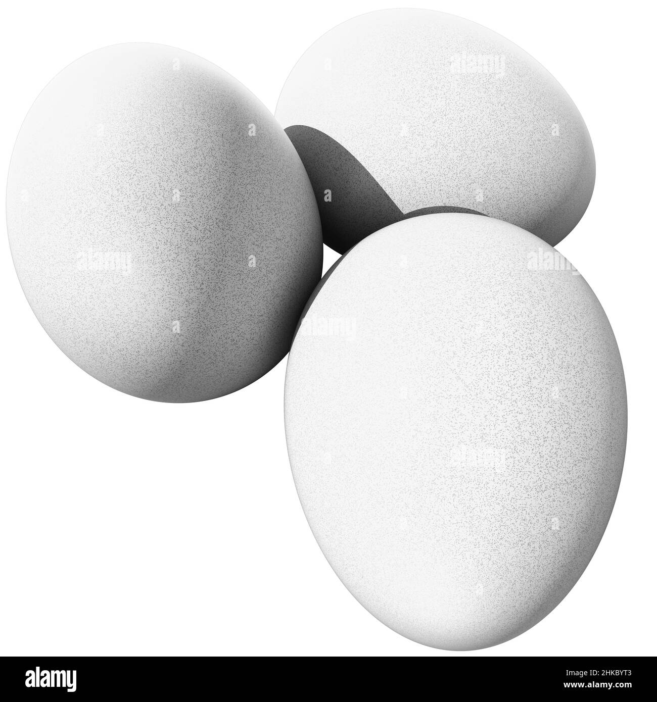 Huevos aislados - 3D renderizado Foto de stock
