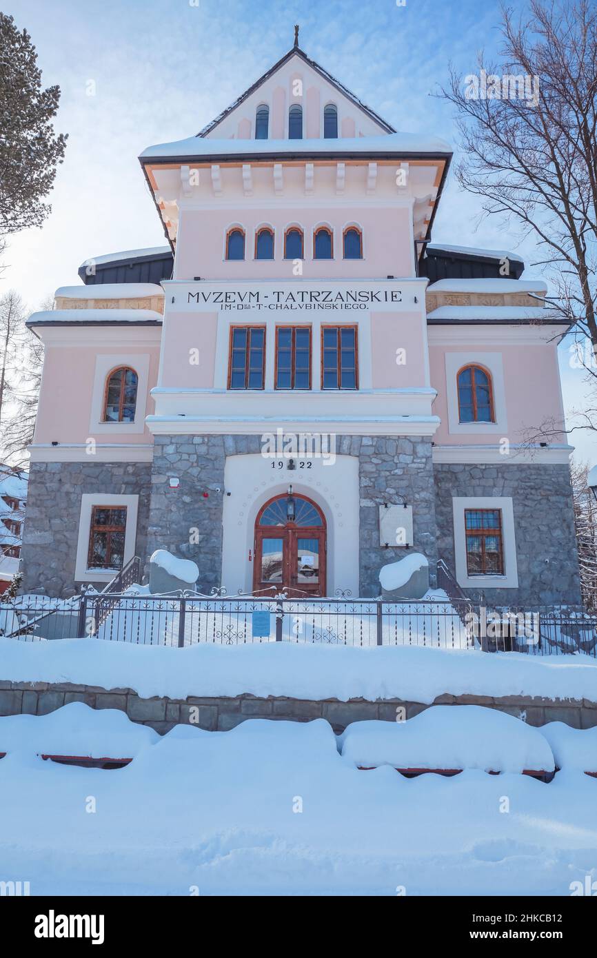 Zakopane, Polonia. 29 de enero de 2022. El edificio del Museo Tatra en Zakopane. Crédito: Waldemar Sikora Foto de stock