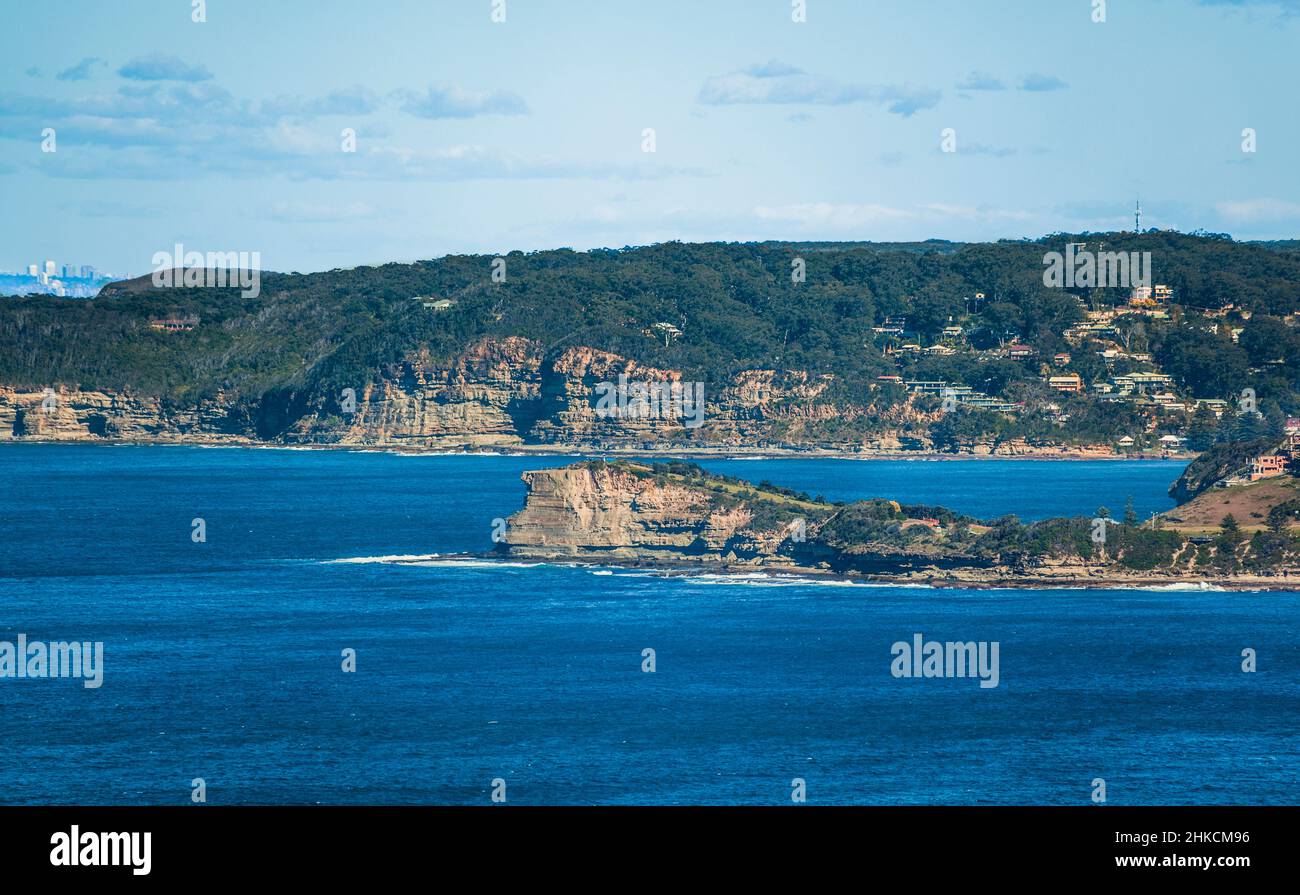 Vista de la prominente punta de Skillion en Terrigal, Central Coast, Nueva Gales del Sur, Australia Foto de stock