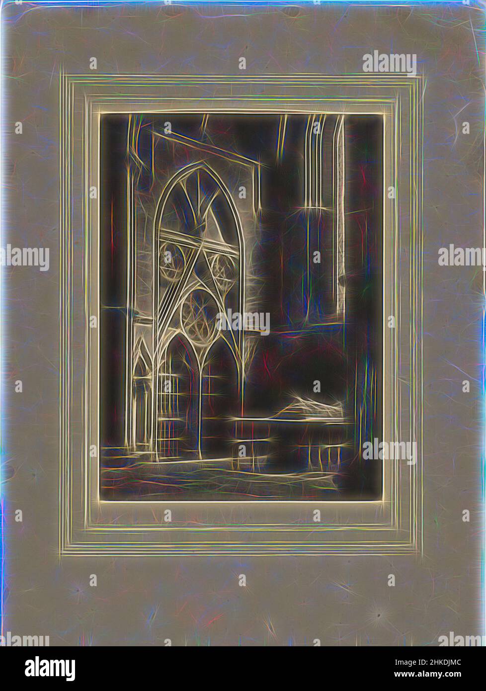 Inspirado en el interior de la Catedral de York, la catedral de York, en la esperanza segura y cierta, Vista en una capilla lateral con una escultura funeraria., Frederick H. Evans, York, c. 1898 - 1903, papel, altura 200 mm x anchura 147 mm altura 374 mm x anchura 250 mm, Reimaginado por Artotop. Arte clásico reinventado con un toque moderno. Diseño de brillo cálido y alegre y luminosidad e radiación de rayos de luz. Fotografía inspirada en el surrealismo y el futurismo, que abarca la energía dinámica de la tecnología moderna, el movimiento, la velocidad y la revolución de la cultura Foto de stock