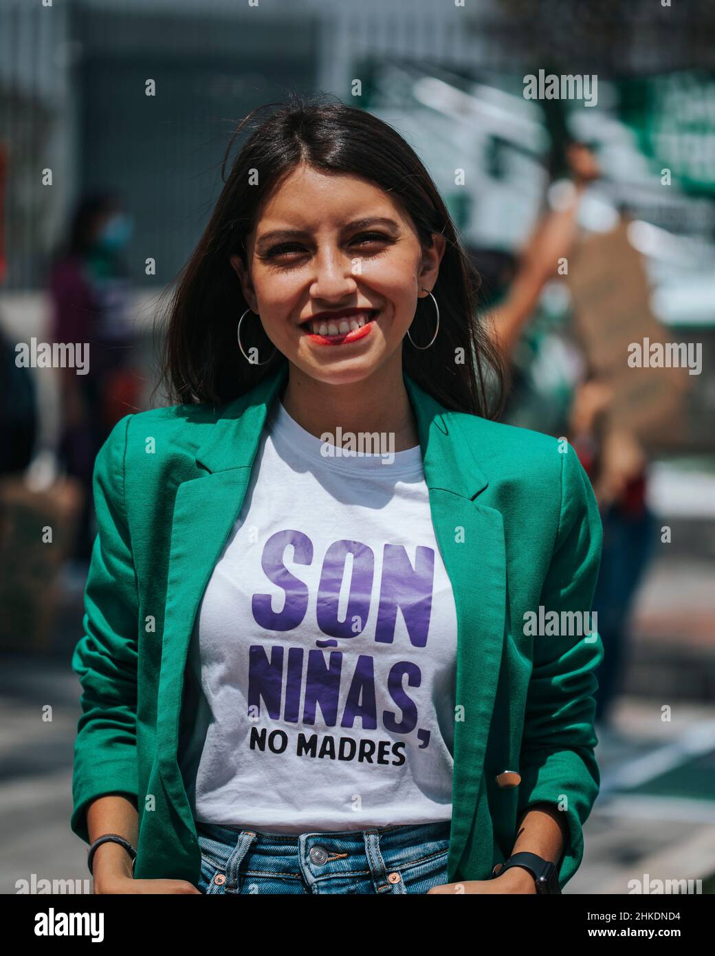 Protesta pro aborto, Ecuador Foto de stock