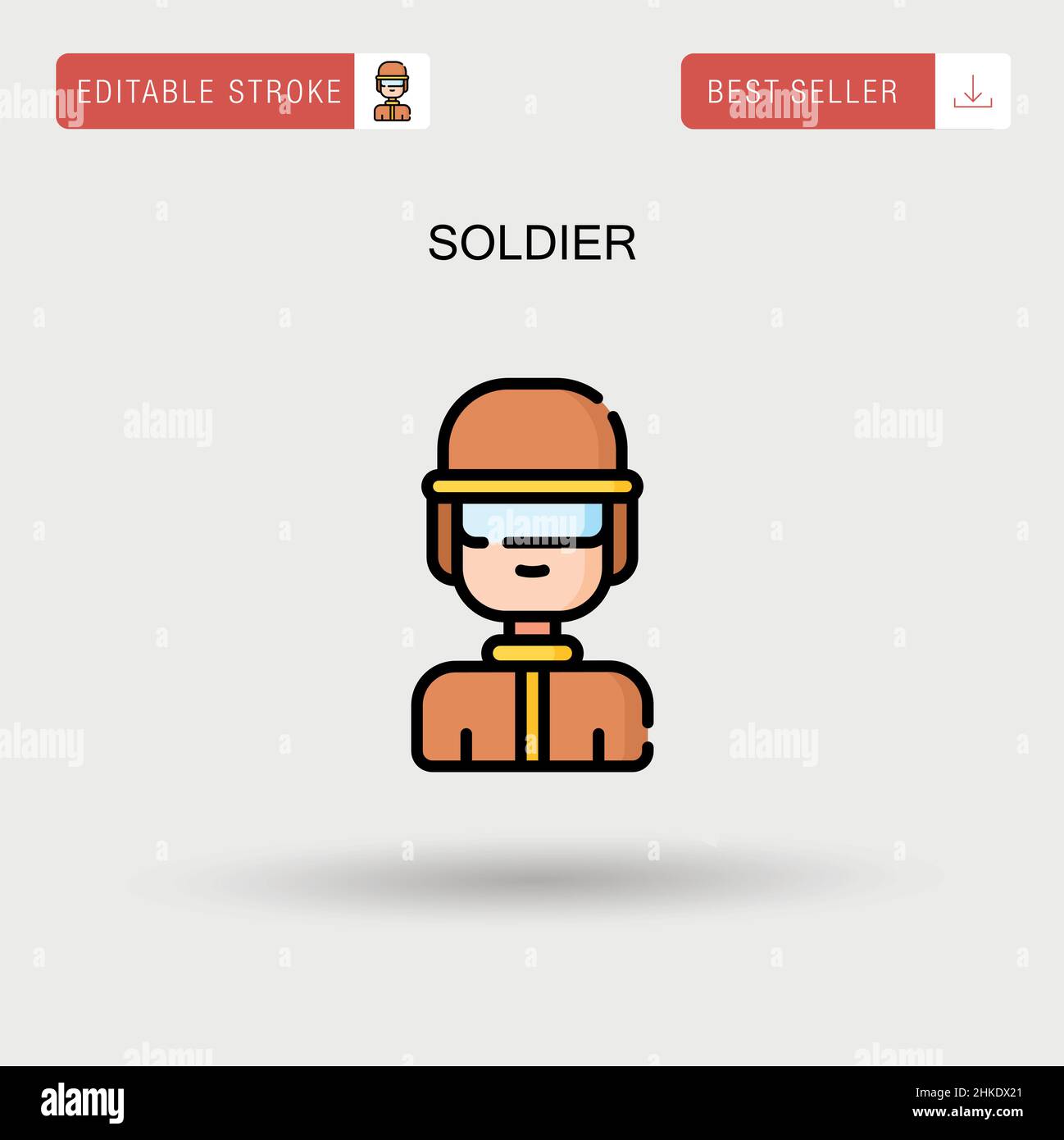 Icono de soldado vector simple. Ilustración del Vector