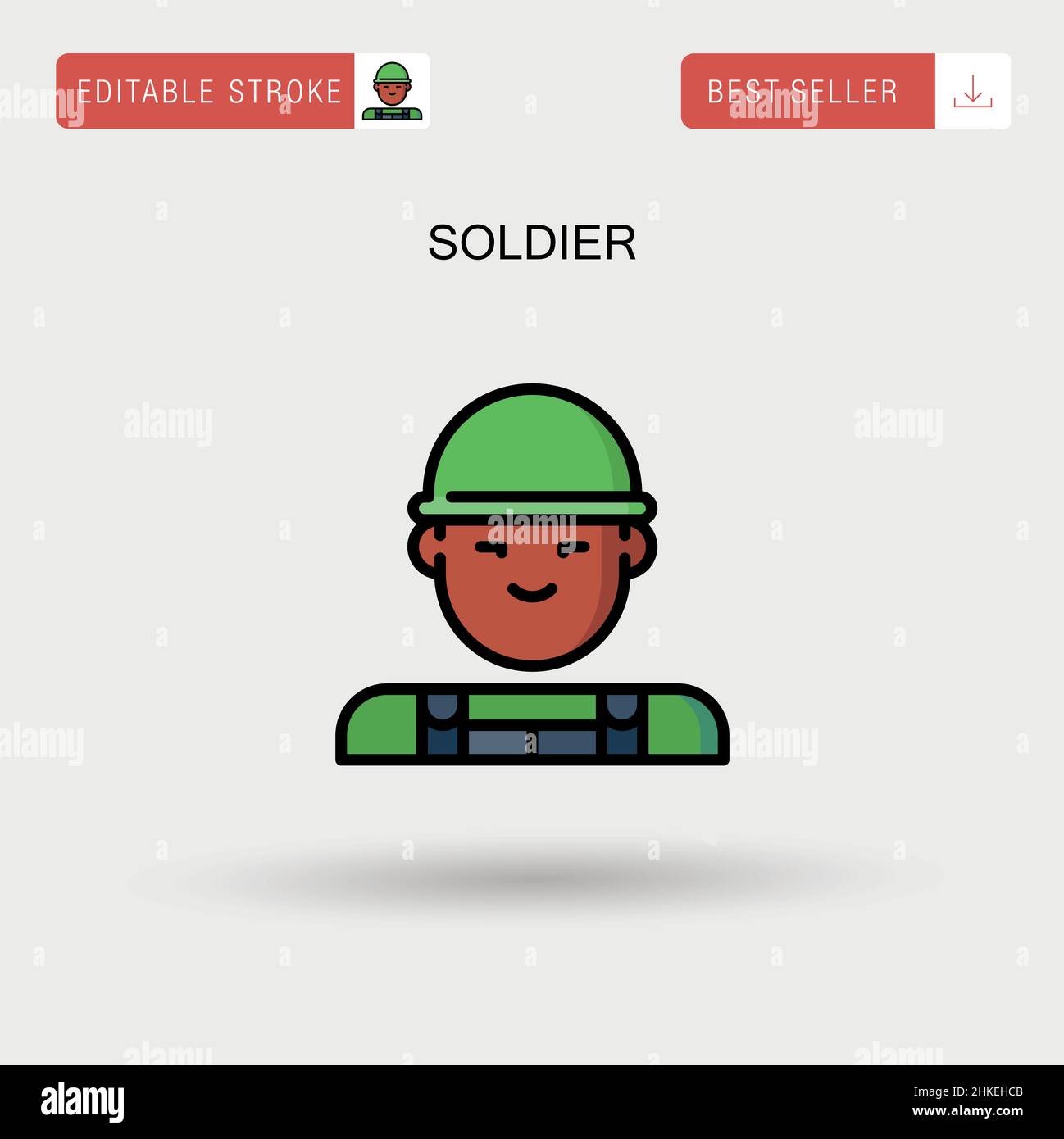 Icono de soldado vector simple. Ilustración del Vector