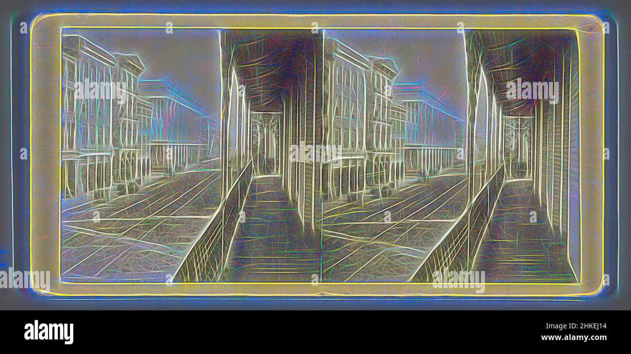 Inspirado por View of the Charleston Hotel, el Charleston Hotel, Charleston, S.C., editor: S.T. Souder, Charleston, 1850 - 1860, papel, estampado de albums, Altura 88 mm x anchura 177 mm, Reimaginado por Artotop. Arte clásico reinventado con un toque moderno. Diseño de brillo cálido y alegre y luminosidad e radiación de rayos de luz. Fotografía inspirada en el surrealismo y el futurismo, que abarca la energía dinámica de la tecnología moderna, el movimiento, la velocidad y la revolución de la cultura Foto de stock