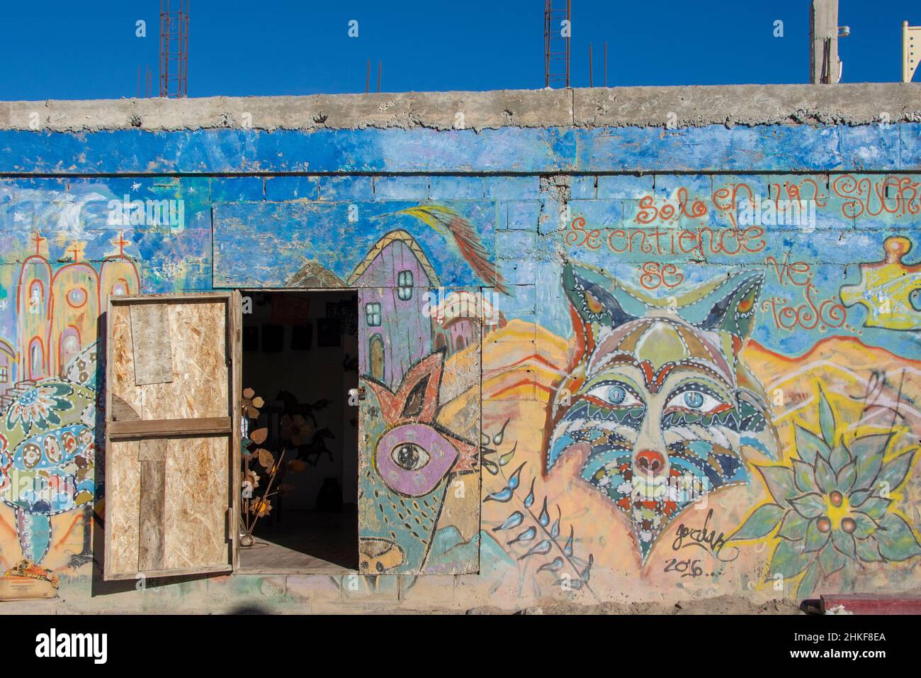 Wall art, Distrito de Arte, Puerto Penasco, Sonora, Baja California, México. Foto de stock