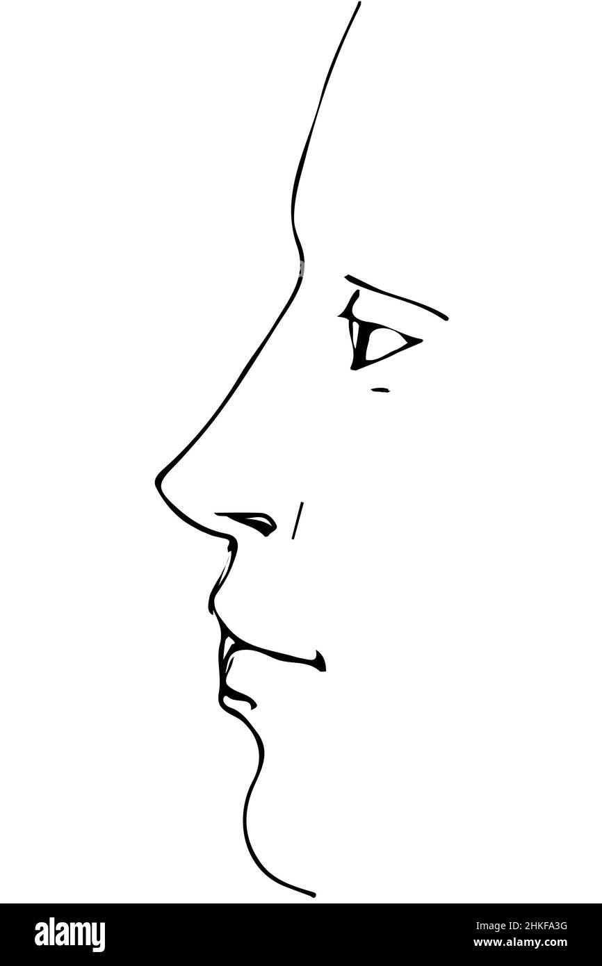 Cara de perfil vector Imágenes de stock en blanco y negro - Alamy