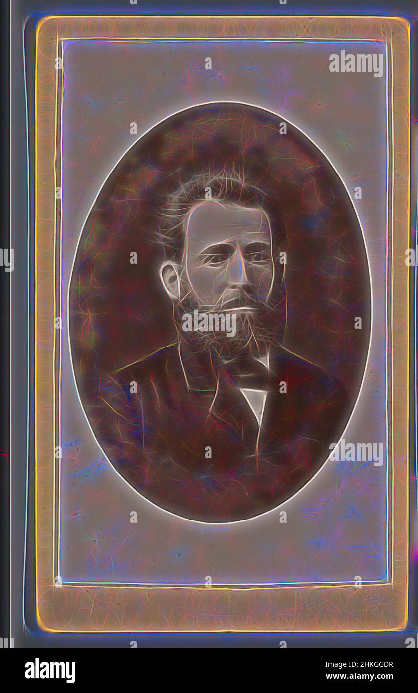Inspirado en el retrato de un hombre desconocido, Jean Leplat, Bruselas,  1880, papel, Estampado de albumen, altura 104 mm x ancho 63 mm, Reimaginado  por Artótop. Arte clásico reinventado con un toque
