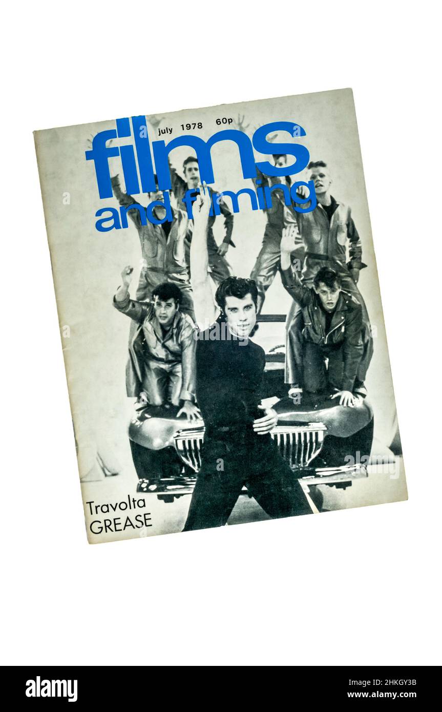Una copia de la revista Films and Filming de julio de 1978 con John Travolta en Grease en la portada. Foto de stock