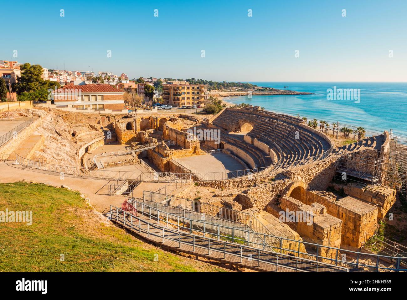 Anfiteatro romano en Tarragona España Foto de stock