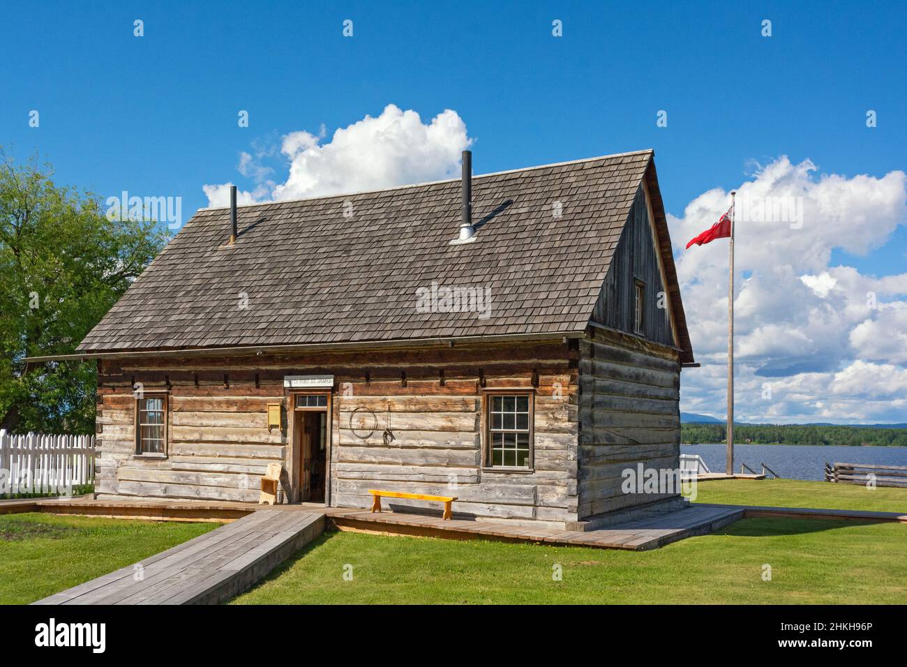 Canadá, British Columbia, Fort St. James, Trade Store (1884), Stuart Lake Foto de stock